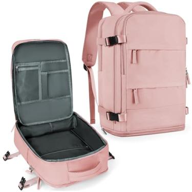 Imagem de Mochila de viagem coowoz unissex, grande, mala de mão, mochila para trilha, rosa, Large-L