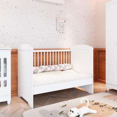 Imagem de Berço Americano 3 em 1 Mini Cama Mini Sofá Eloá MDF Branco - Carolina 
