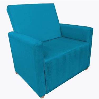 Imagem de Poltrona Cadeira De Descanso Tamanho Plus Larissa Turquesa Size C/Uma Almofada - Moveis Aguias