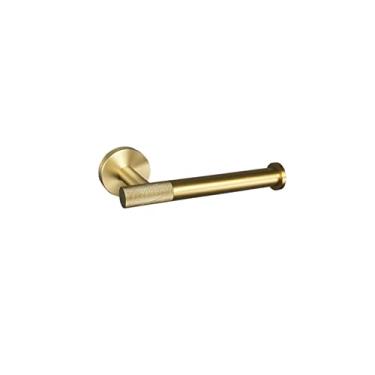 Imagem de Acessórios de banheiro escovados a ouro Conjunto de ferragens Barra de toalha Suporte de papel Robe Hook Saboneteira Prateleira Toalha Cabide Prateleira Escova de banheiro, suporte de papel