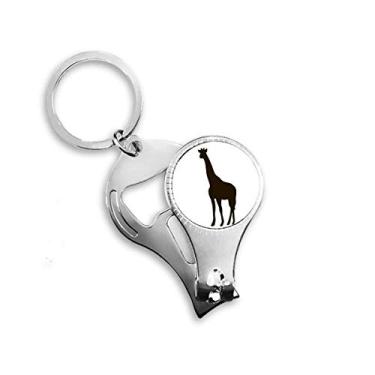 Imagem de Anel de pinça de unha preto circular bonito retrato animal chaveiro abridor de garrafa cortador