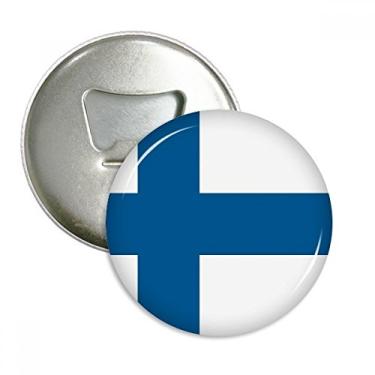 Imagem de Bandeira nacional da Finlândia Europa abridor de garrafas ímã de geladeira emblema multifuncional
