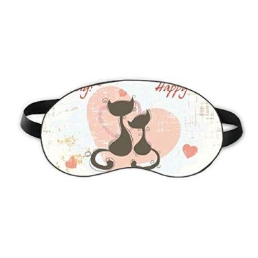 Imagem de Black Cats Feliz Dia dos Namorados Sono Protetor de Olhos Macio Noite