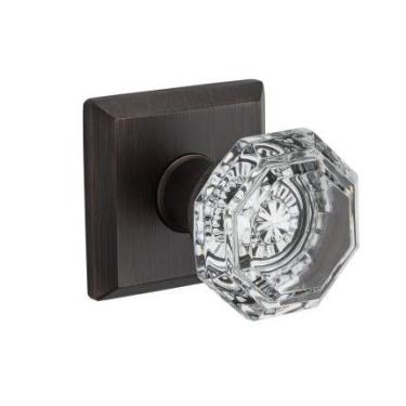 Imagem de Baldwin Reserve PVCRYTSR112 Privacy Crystal Knob and Traditional Square Rose Venetian Bronze Finish