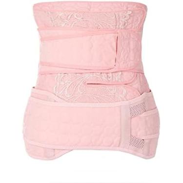 Imagem de Faixa de barriga pós-parto Pasta abdominal Envoltório de barriga C Seção Recuperação Cinto de pelve Gravidez para cesariana Nascimento natural Pós-histerectomia Pós-parto Cesárea, rosa, L