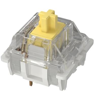 Imagem de GATERON KS-9 Interruptores de teclado lineares amarelos, interruptores de 3 pinos LED RGB compatíveis com teclado mecânico MX (35 peças)