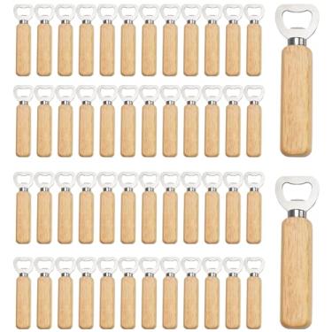 Imagem de Voittozege Abridor de garrafa de vinho de madeira de aço inoxidável, abridor de garrafas de madeira portátil de sidra de madeira, abridor de garrafas de vinho com cabo de madeira, abridor de garrafas