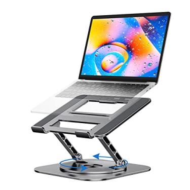 Imagem de MCHOSE Suporte para laptop com base giratória de 360°, suporte de computador ajustável dobrável, design ergonômico compatível com MacBook Air Pro, Dell XPS, HP, Lenovo More de 10 a 17 polegadas (cinza