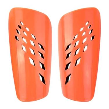 Imagem de Amagogo 1 Par de Caneleiras de Futebol para Adultos, Mangas Respiráveis de Caneleiras para Jogos de Futebol Masculinos E Femininos, Almofada Protetora de EVA, Laranja