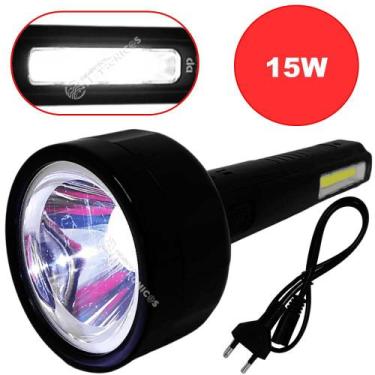 Imagem de Lanterna Farolete De Mão Grande Potente 15W Com LED Lateral DP9169PR -
