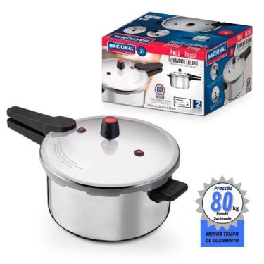 Imagem de Panela de Pressão 7 Litros Alumínio Polido Fechamento Externo - Nacion