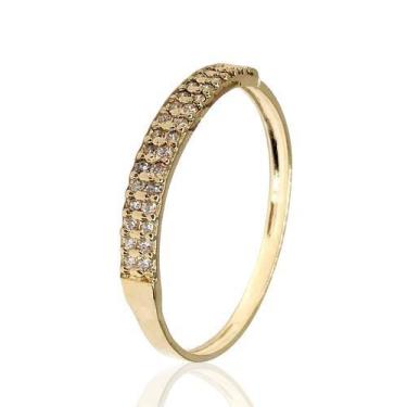 Imagem de Anel de ouro 18k Aparador Meia Aliança - Elegancy Joias, 22