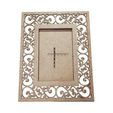 Imagem de Kit 10 Porta Retrato Mdf Cru Foto 10X15 Estilo Arabesco - Doce Arte Em