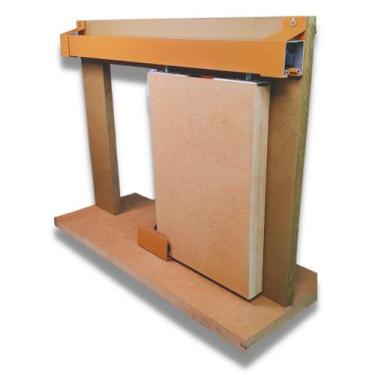 Imagem de Kit p/ Porta Correr Trilho Alumínio 35x35 3,00m Cereja - RDA-4 - KT-74