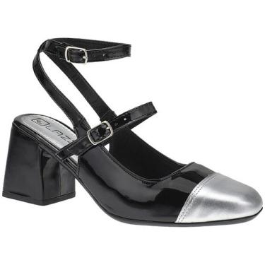 Imagem de Sapato Feminino Mule Salto Bloco Grosso Bico Quadrado - LAZZLU, Preto,