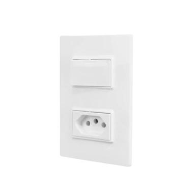 Imagem de Kit Placa 4x2 + Interruptor Paralelo + Tomada 20a Vivaz Ilumi