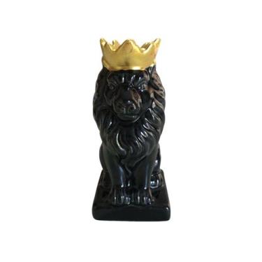 Imagem de Enfeite de Ceramica Leao com Coroa 12cm - Vi Mult Shop