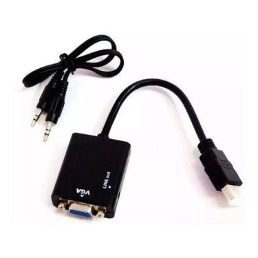 Imagem de Cabo Adaptador Conversor Hdmi Para Vga Com Saída P2 Áudio - VIL