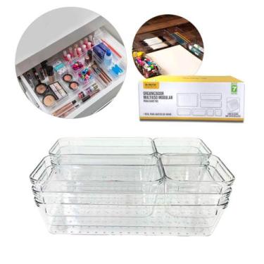 Imagem de Kit Organizador Multiuso Modular 7 Peças em Acrílico - B-MAX