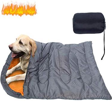Imagem de KUDES Saco de dormir para cães, impermeável, quente, embalável, com bolsa de armazenamento para ambientes internos e externos, acampamento, caminhada, mochila (119 cm C x 68 cm L)