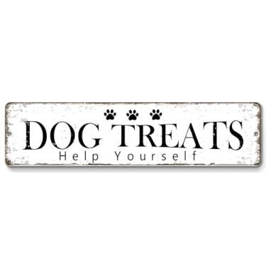 Imagem de 30,5 x 7,6 cm Placa de petisco PC decoração de sinalização para cães de estimação ao ar livre gaiola canil