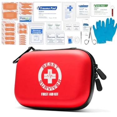 Imagem de Mini kit de primeiros socorros durável – Kit médico de concha rígida pequena para casa, empresas – Suprimentos de primeiros socorros de EVA à prova d'água – Perfeito para barco, esportes, carro,