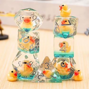 Imagem de Duck D&D Resin Dice Set, Polyhedral DND Dice Animal Inclusion Dice D and D for Dungeons and Dragons MTG RPG Board Games