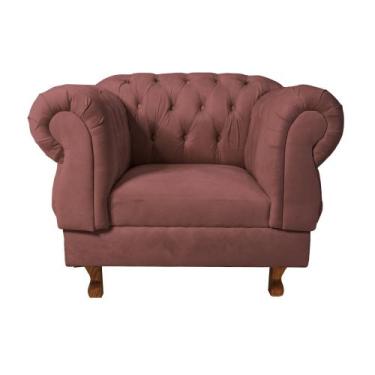Imagem de Poltrona Elisabeth Chesterfield Capitone Veludo Rose Decorativa /  Sal