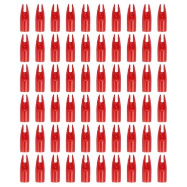 Imagem de PATIKIL Arcos de flechas de arco 7 mm, 60 peças de substituição de cola de plástico para flechas de caça, arco recurvo, vermelho