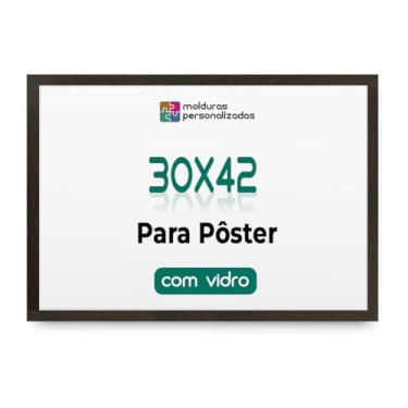Imagem de Moldura 30x42 com Vidro Quadro A3 Parede Poster Certificado Diploma Arte Proteção (Tabaco)