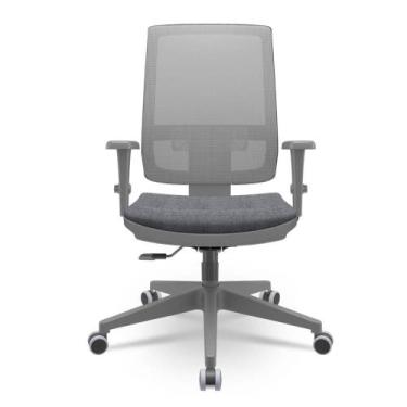 Imagem de Cadeira Brizza Diretor Grafite Tela Cinza Assento Concept Grânito Base