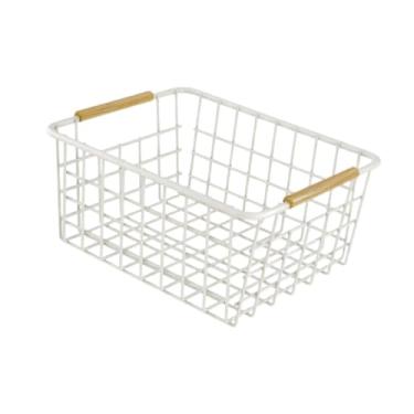 Imagem de IEUDNS Cesta de armazenamento de, organizador de brinquedos, multifuncional, versátil, conveniente, lanches, com alça para despensa, cozinha, Branco 28x17.5x12cm