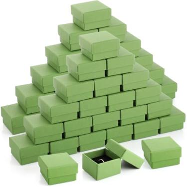 Imagem de Yinkin 72 caixas de presente de papelão, embalagem para anel, colar, brinco, 5 x 5 x 3 cm (abacate)