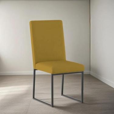 Imagem de Cadeira Estofadas Para Mesa De Jantar Base Industrial - BALAQUI DECOR,