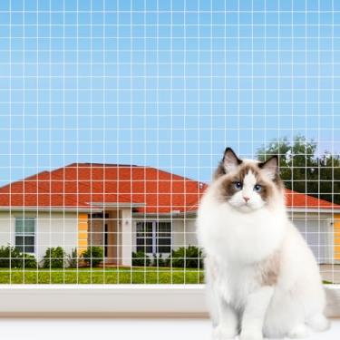 Imagem de YeeBeny Varanda de rede para gatos, rede de segurança reforçada com fio de aço de 3 x 5 m para gatos, rede de proteção de varanda para gatos, rede antiqueda para varanda para animais de estimação