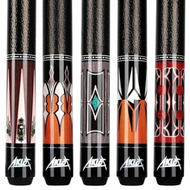 Imagem de AKLOT Tacos de sinuca, pacote com 5 bastões de tacos de sinuca de bordo de 147.3 cm, bastões de sinuca para adultos - Perfeito para salas de jogos em casa, bares e salões de bilhar, 18 19 20 595 g