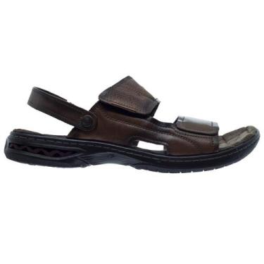 Imagem de Sandália Masculina Pegada 131953 Couro Marrom, 40, Marrom