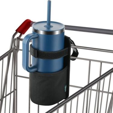 Imagem de Beautyflier Suporte de copo de carrinho de compras, porta-copos de café portátil, suporte de bebidas para pendurar copos de café, garrafa de água, copos de bebida, copo isolado, garrafa coqueteleira