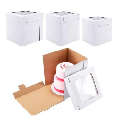 Imagem de Caixas de bolo Huoshange Tall para bolos Tier 8x8x10, 10x10x12 e 12x12