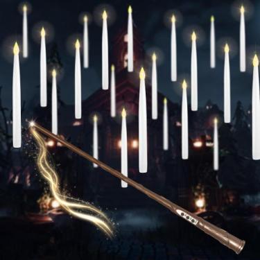 Imagem de Velas flutuantes LUSHARBOR, pacote com 10, Halloween LED Taper