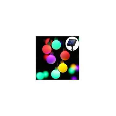 Imagem de Solar Garland Lights: esferas LED brancas multicoloridas de 6 m de com