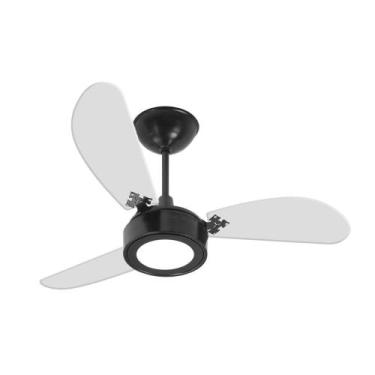 Imagem de Ventilador De Teto Super Cristal Led Preto 3 Pás PP Cristal Led 18W 65