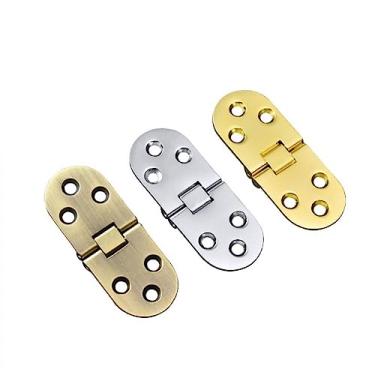 Imagem de Dobradiça de 180 graus 2 peças/conjunto de mesa redonda dobrável de cobre puro acessórios de ferragens para móveis dobradiça de mesa dobrável oculta (pátina verde)