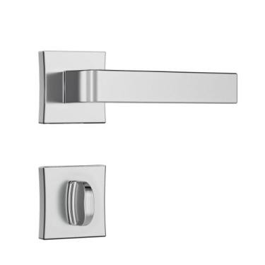 Imagem de Fechadura Classic 3800 Banheiro Roseta Quadrada Cromado 55mm Stam