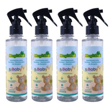 Imagem de Kit 4 Odorizante Cheirinho Para Tecidos Baby Mogilândi  250ml