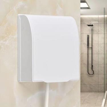 Imagem de Fonte de tomada autoadesiva à prova de respingos 86 tipo tampa de plugue de interruptor montada na parede (branca)