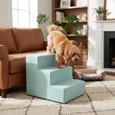 Imagem de Escada Estofada para Pets com 3 degraus - Sami Comfort, Suede Veludo -