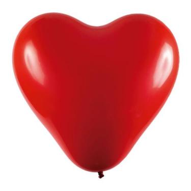 Imagem de Balão Coração Látex 6" 15cm - Vermelho - 50 unidades - Art-Latex - Riz