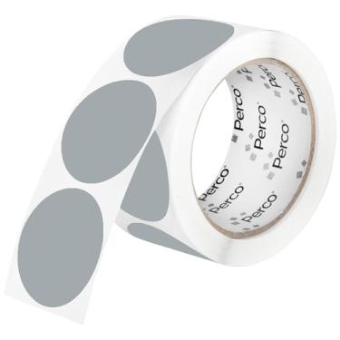 Imagem de Perco Etiquetas adesivas de bolinhas perfuradas cinza de 5 cm — 250 adesivos redondos por rolo — com adesivo permanente para organização, codificação de cores, etiquetagem de caixote e alertas de