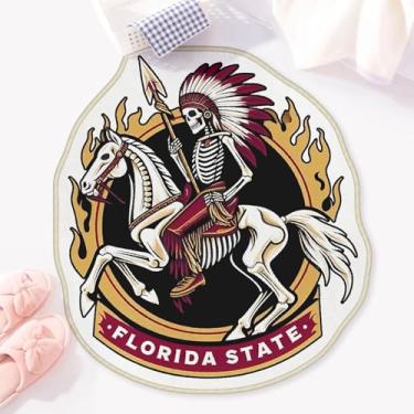 Imagem de Allenjoy 71,6 cm x 79,2 cm Esqueleto Guerreiro Passeio Tapetes de Banheiro Tapete Osso Cavalo Lança Tapete Tapete Antiderrapante Lavável